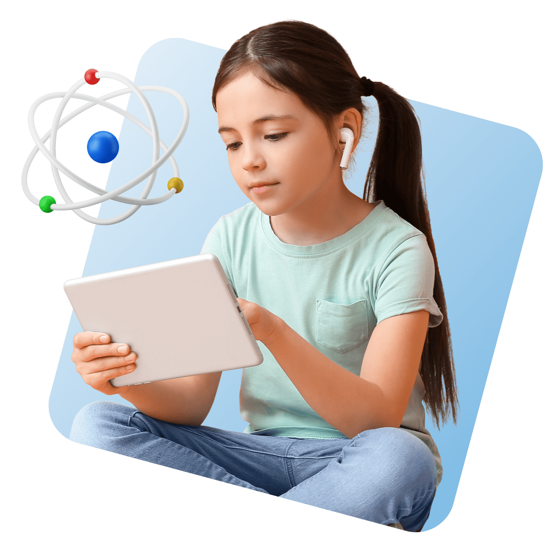 Education and Training image 1 (name 3 Young Girl Tablet Airpods Science 1)