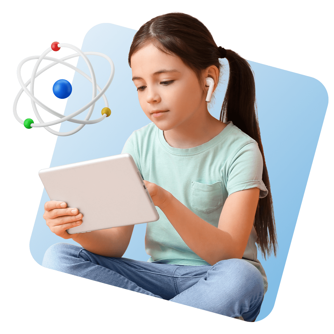 Kentucky Online Schools image 1 (name 3 Young Girl Tablet Airpods Science)