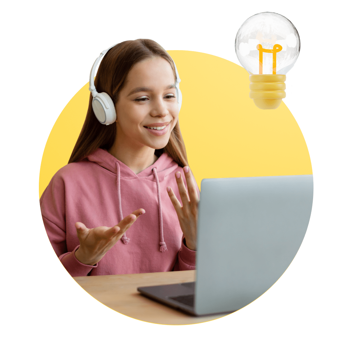 Texas Online Schools image 7 (name 4 Young Girl Desk Headphones Light)